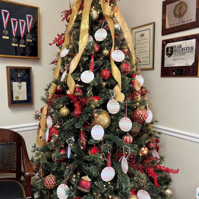 Angel Tree Front Office Walton Law Firm Car Accident Attorney DUI Attorney Auburn Opelika Chambers County Lee County