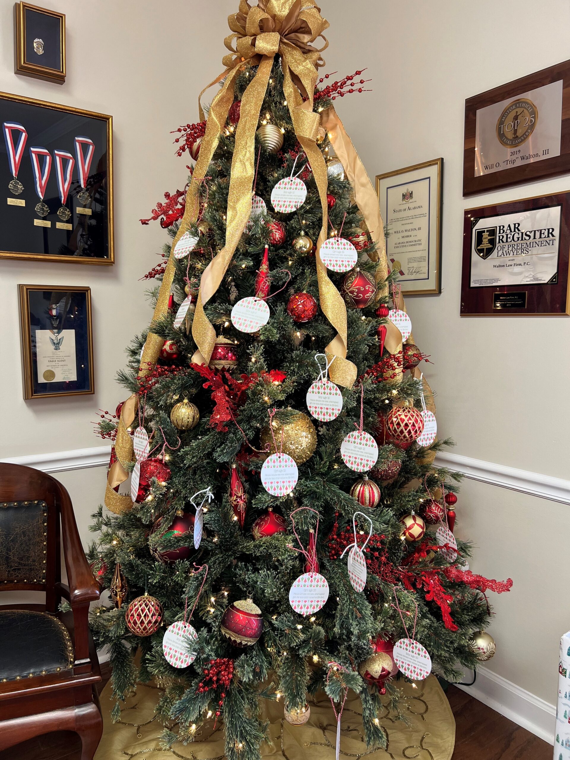 Angel Tree Front Office Walton Law Firm Car Accident Attorney DUI Attorney Auburn Opelika Chambers County Lee County